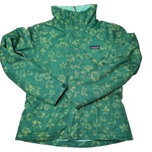 Patagonia Women’s Green Geometric Puffy Ski Snow Winter Jacket Size Medium